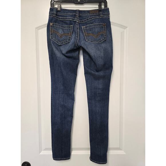 Harley Davidson Women’s Skinny Blue Jeans Size 4 Embroidered Pockets - Picture 7 of 7